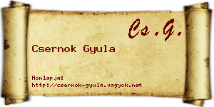 Csernok Gyula névjegykártya